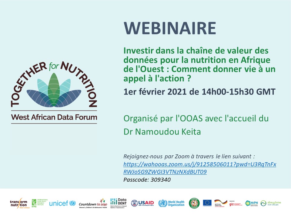 Webinaire: Investir dans la chaîne de valeur des données pour la nutrition en Afrique de l’Ouest : Comment donner vie à un appel à l’action ?