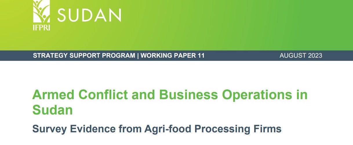 Armed conflict and business operations in Sudan: Survey evidence from agri-food processing firms