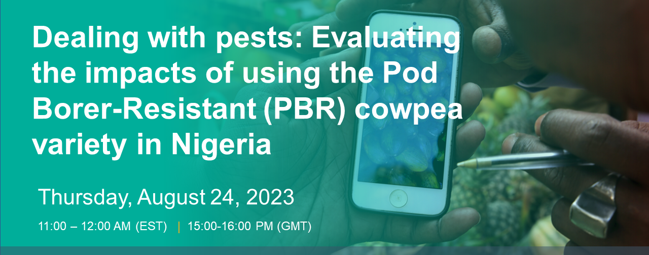 Seminar Evaluating the impacts of using the Pod Borer-Resistant (PBR) cowpea variety in Nigeria