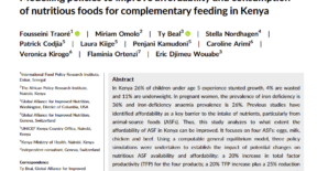 Modélisation des politiques pour améliorer l’accessibilité des prix et la consommation d’aliments nutritifs pour l’alimentation de complément au Keny