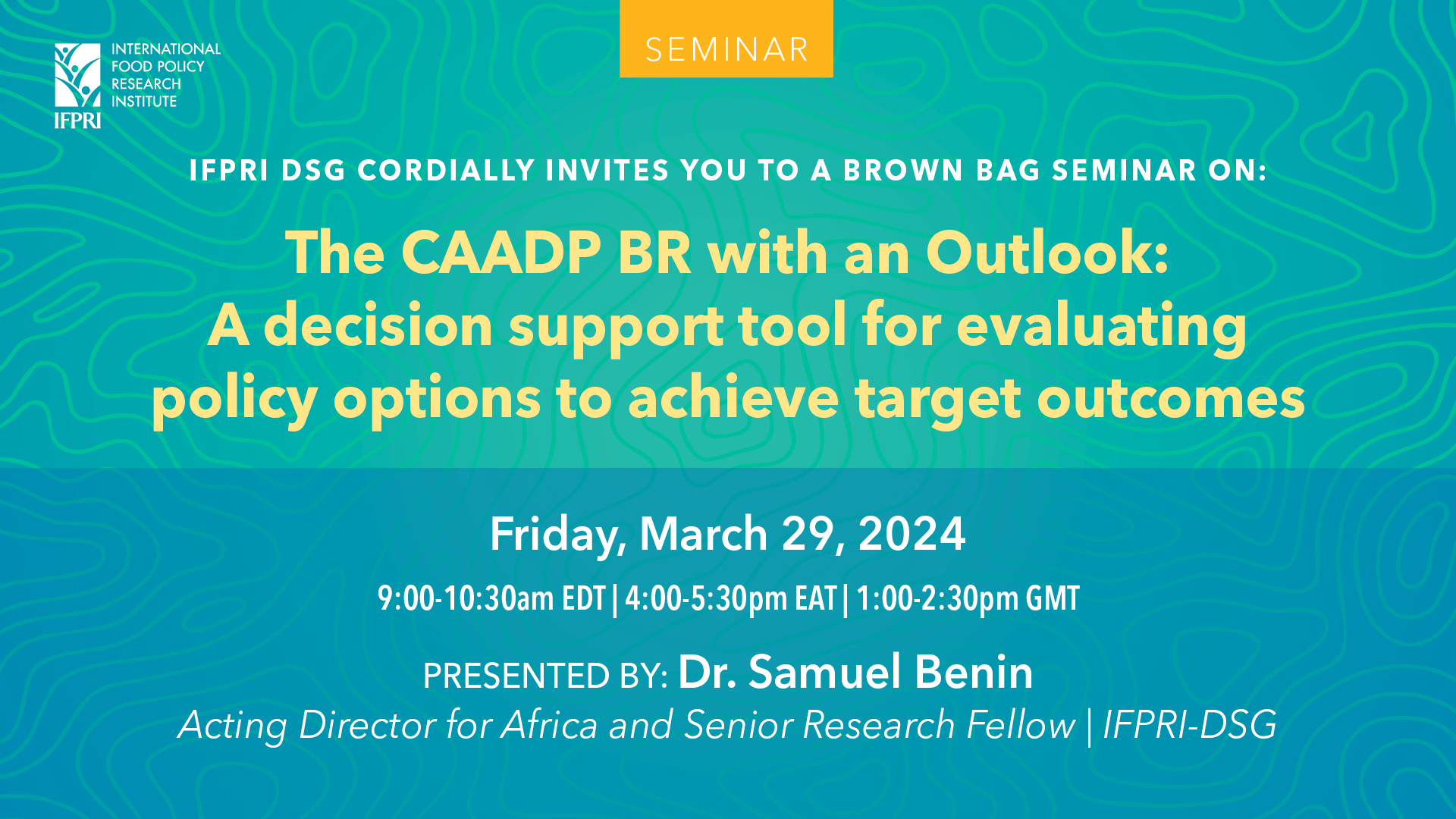 The CAADP BR with an Outlook: A decision support tool for evaluating policy options to achieve target outcomes